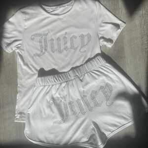 Juicy Couture Ribbed White Lounge Set